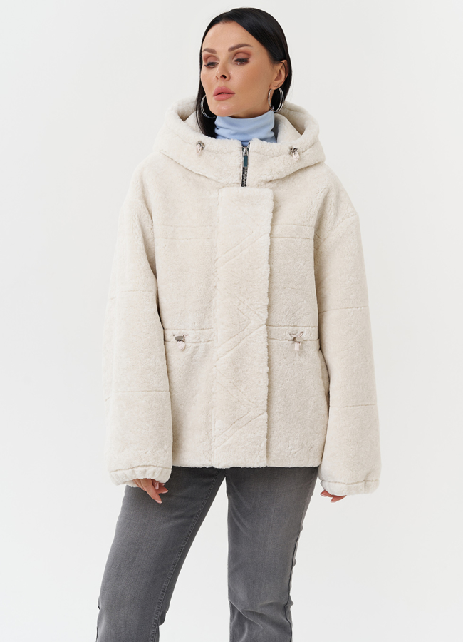 фото Куртка из эко меха с капюшоном модель № 28107