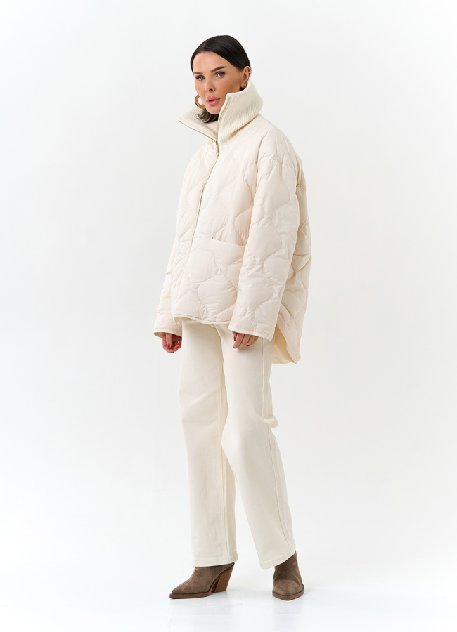 Женская двухсторонняя куртка с высоким воротником модель № 32664 универмаг малина