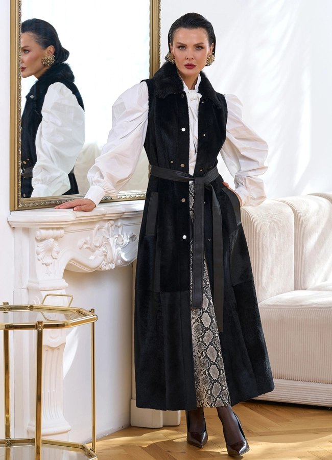 Женская натуральная дубленка трансформер модель № 34129 в рассрочку фото