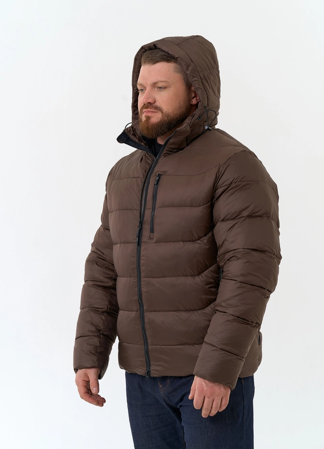 Мужской пуховик с капюшоном  модель № 34058 универмаг малина фото