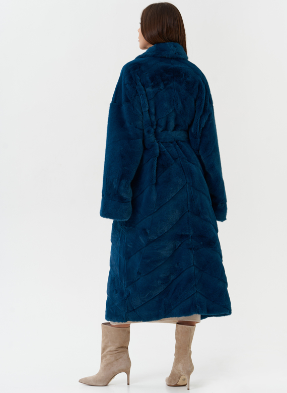 Длинная шуба из эко меха