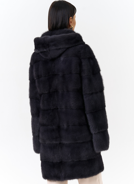 Норковая шуба трансформер с капюшоном