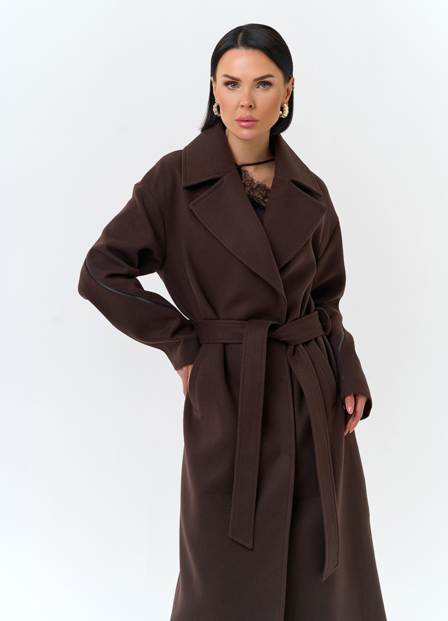 Женское пальто с английским воротником модель № 32819 универмаг малина