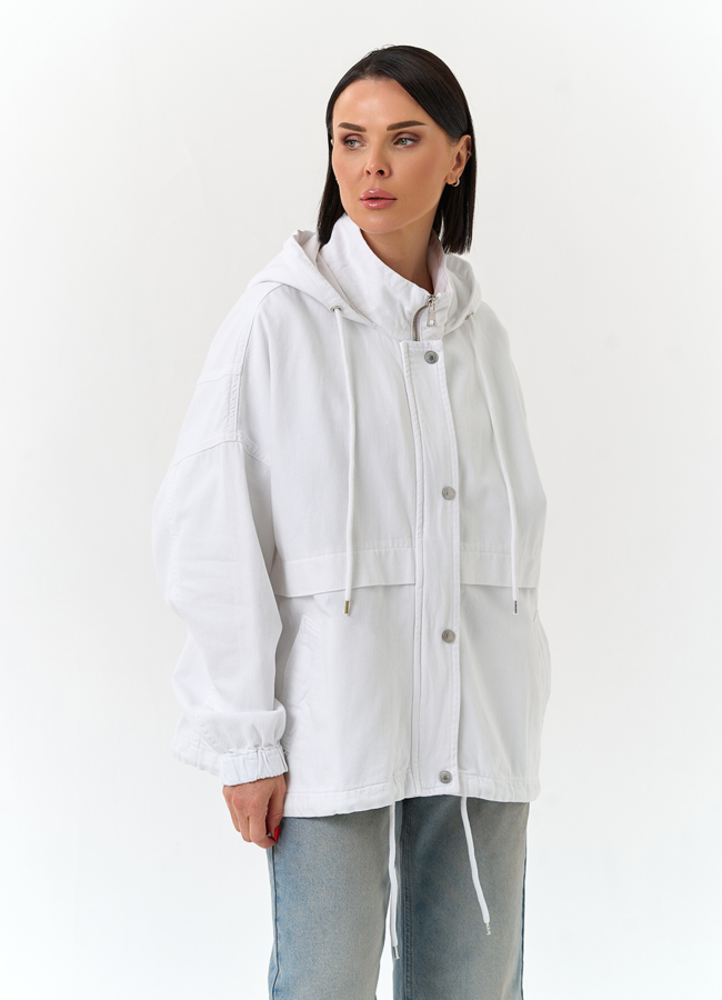 Женская джинсовая куртка с капюшоном модель № 33126 универмаг малина