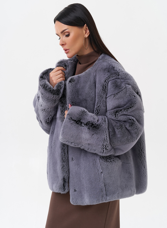 Короткая шуба из меха кролика