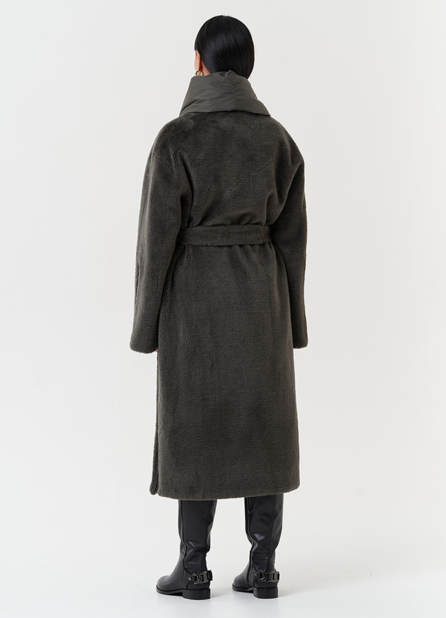 Комбинированное пальто на утеплении модель № 28539 универмаг малина