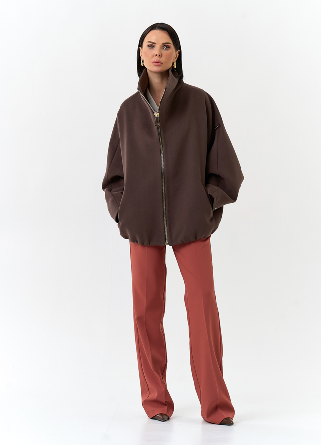 Женское укороченное пальто с высоким воротником модель № 32558 универмаг малина