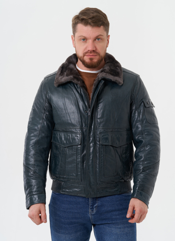 Утепленная куртка из натуральной кожи