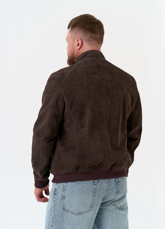 фото Мужская куртка бомбер из натуральной замши модель № 32550