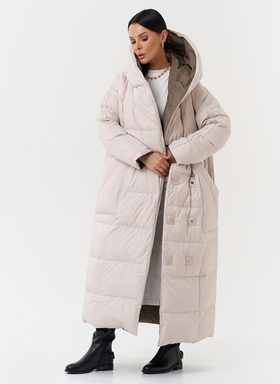 Двухсторонний пуховик с капюшоном