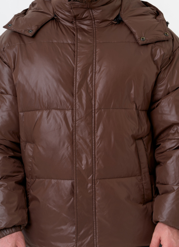 Мужской пуховик коричневого цвета