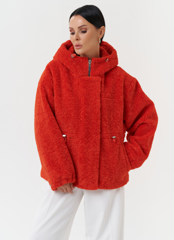 Куртка из эко меха с капюшоном