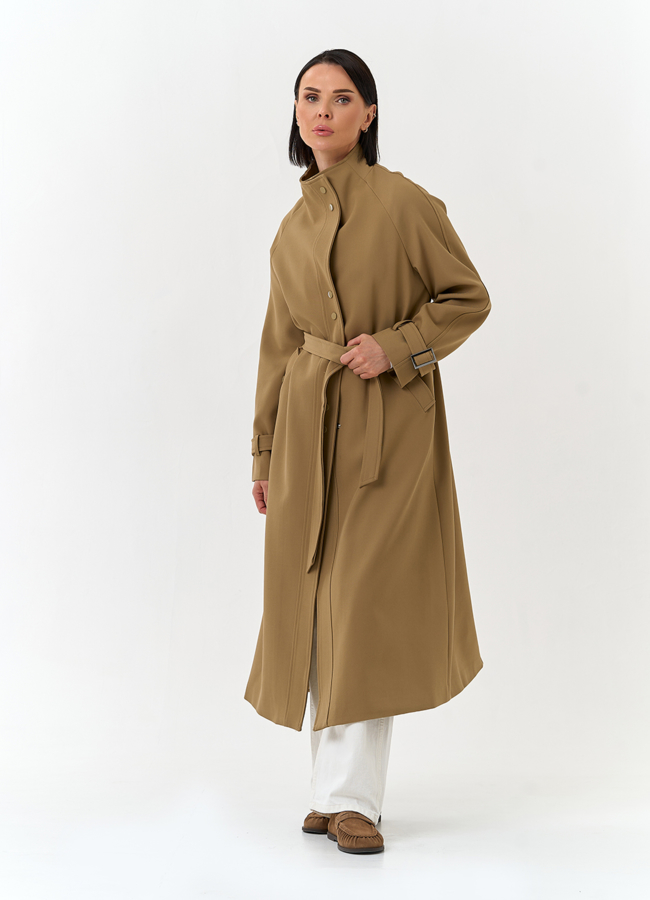 Женский плащ с воротником стойкой модель № 33098 универмаг малина