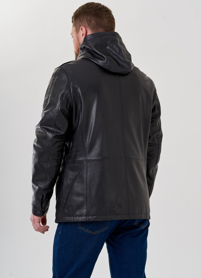 Мужская куртка с капюшоном на утеплителе модель № 78822 в кредит