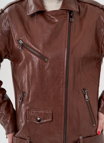 Куртка - косуха коричневого цвета