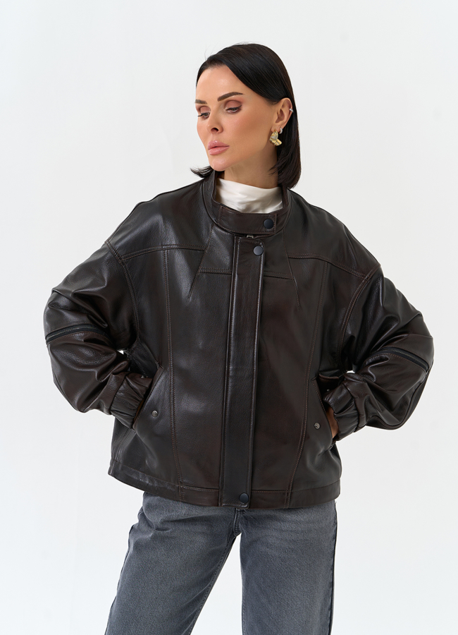 Женская куртка из натуральной кожи модель № 32675 в кредит