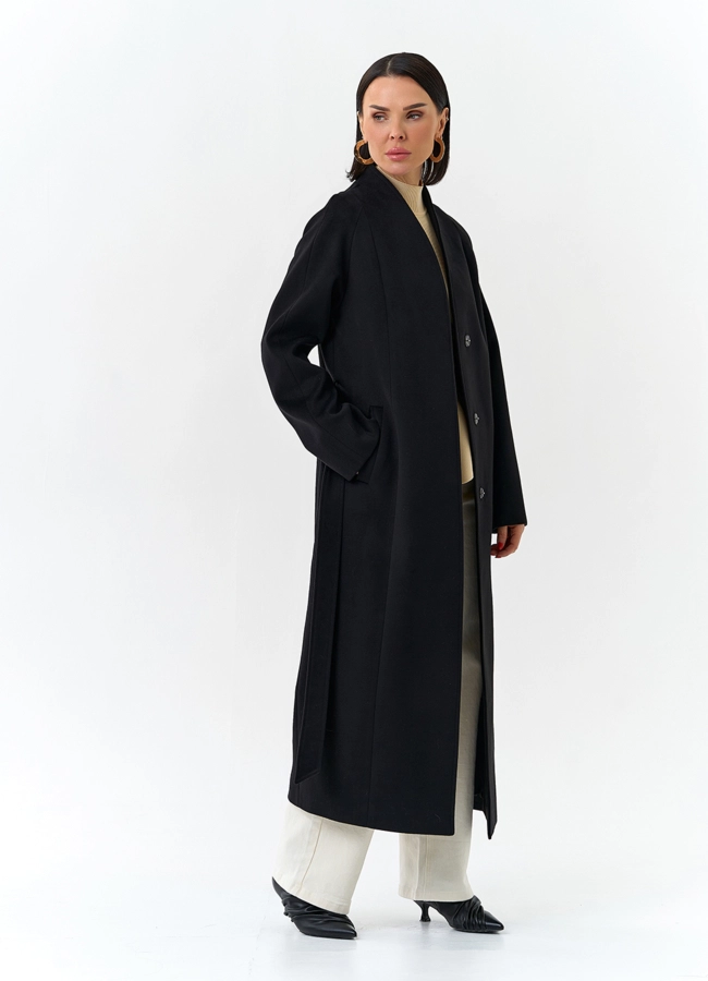 Женское пальто с поясом модель № 32685 универмаг малина