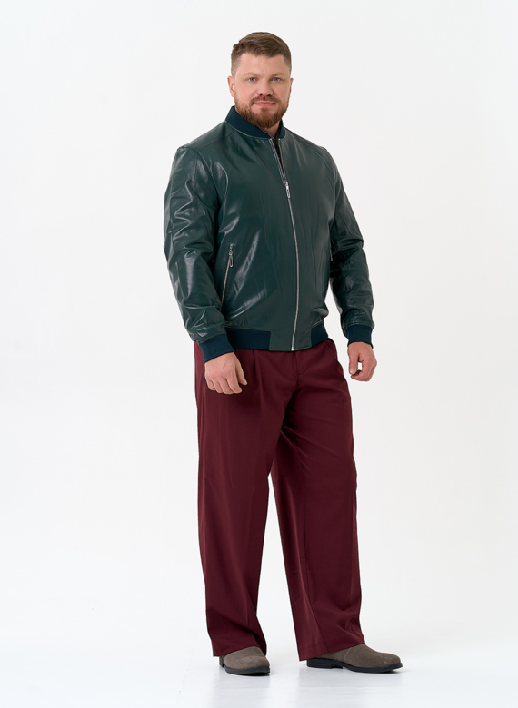 Мужская куртка бомбер из натуральной кожи