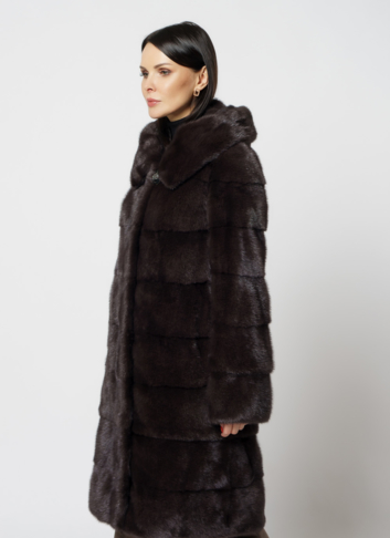 Норковая шуба с капюшоном трансформер 4 в 1
