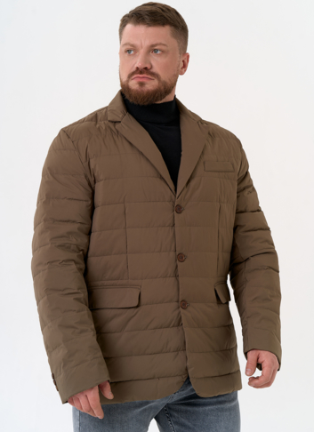 Мужской пуховик со съемной манишкой