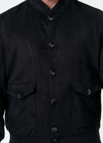 Мужская куртка бомбер из эко замши