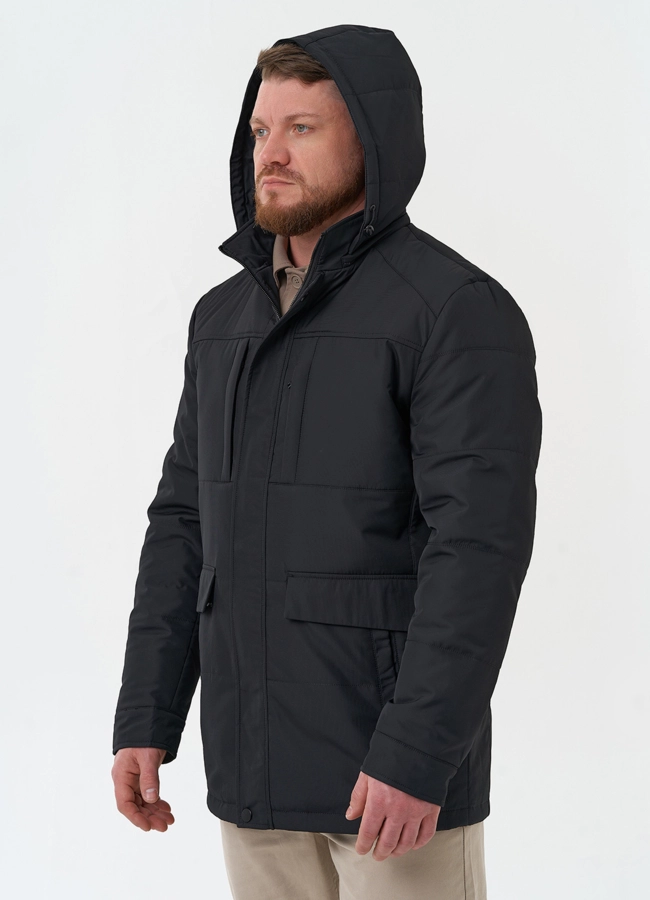Мужская утепленная куртка с капюшоном модель № 30274 универмаг малина